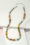 Stone and Wood Beaded Necklace