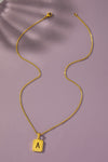 Brass Diamond Dust Cut Out Initial Necklace