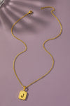 Brass Diamond Dust Cut Out Initial Necklace