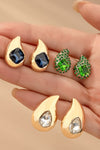 Teardrop Rhinestones Stud Earrings Set