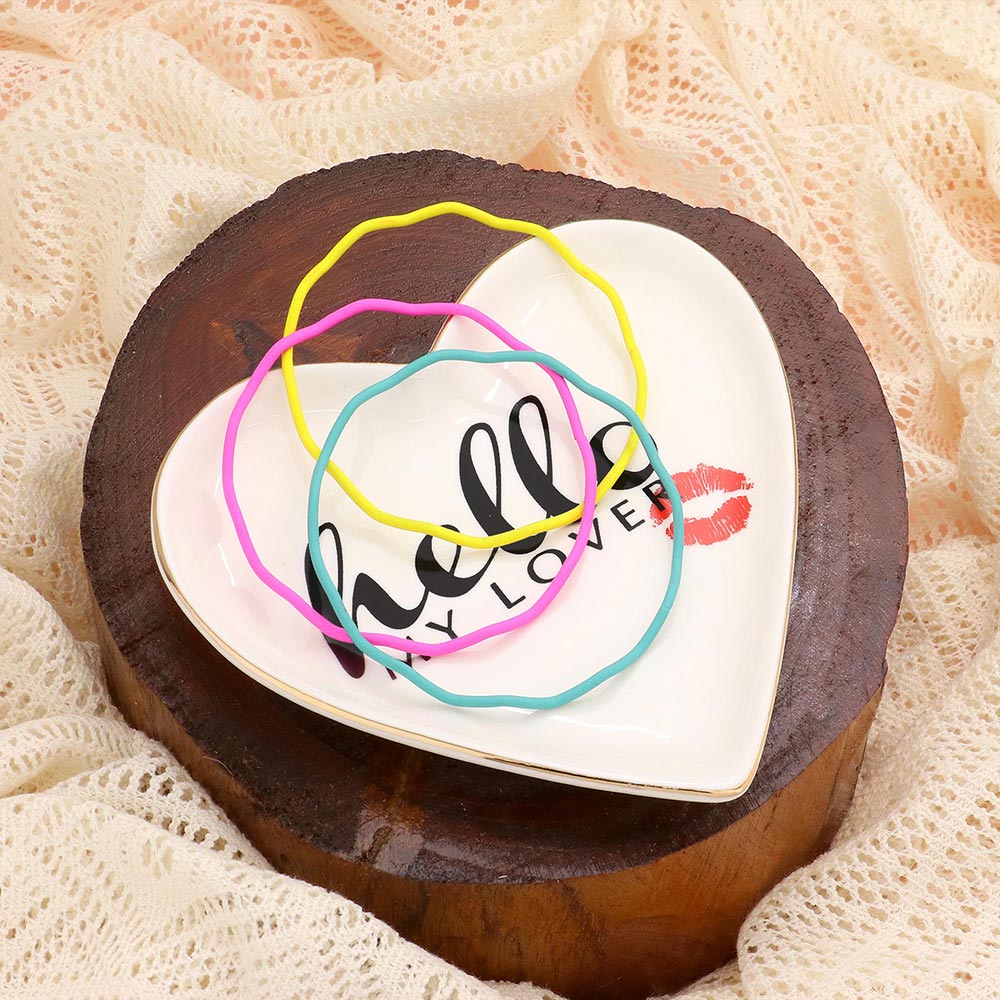 Hello My Lover Message Lips Mark Heart Jewelry Dish