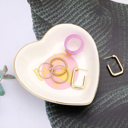 Heart Shape Patterned Jewelry Dish