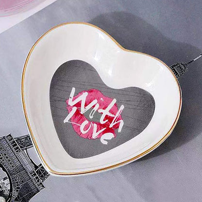 Heart Shape Patterned Jewelry Dish