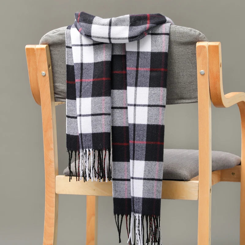 Plaid Fringed Scarf