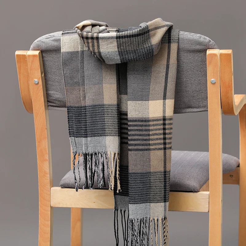 Plaid Fringed Scarf