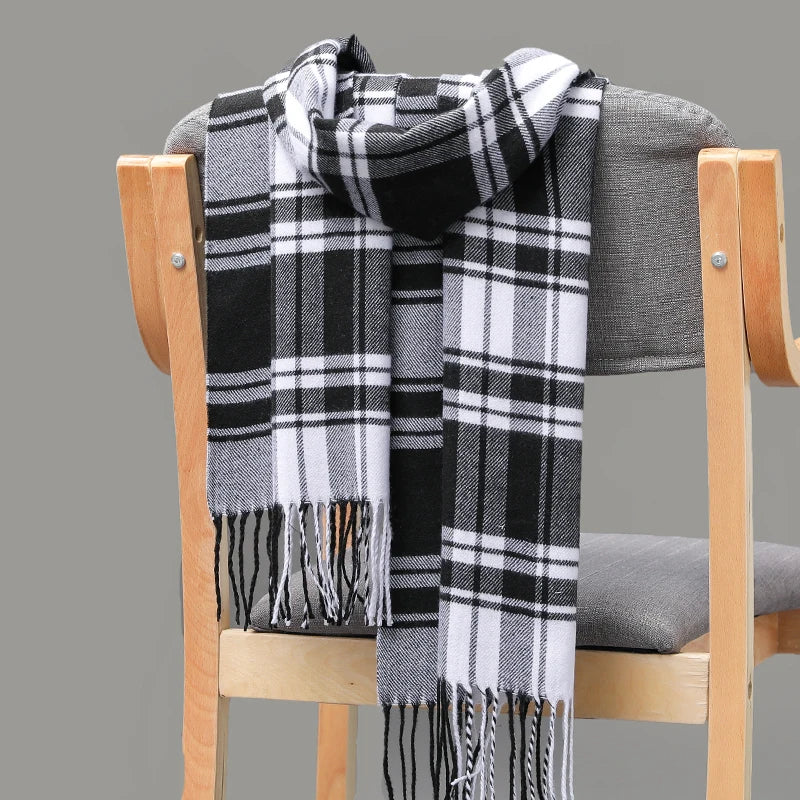 Plaid Fringed Scarf