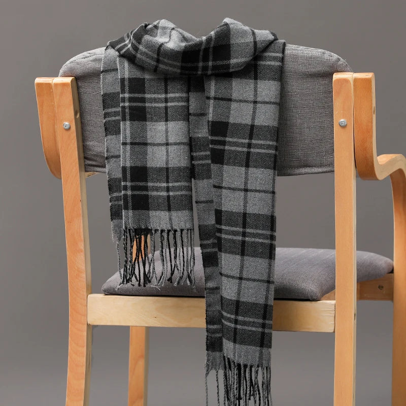 Plaid Fringed Scarf