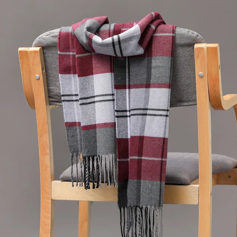 Plaid Fringed Scarf