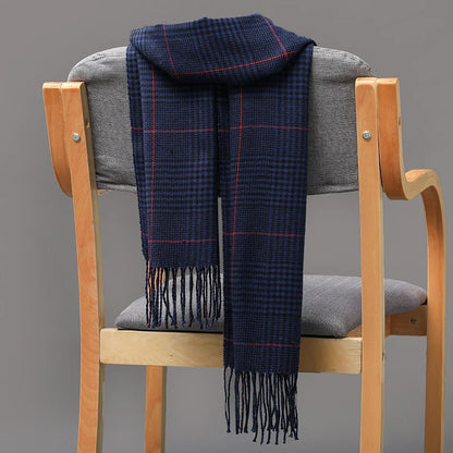 Plaid Fringed Scarf