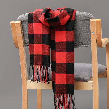 Plaid Fringed Scarf