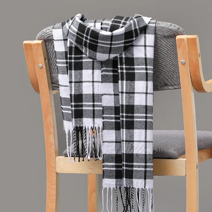 Plaid Fringed Scarf