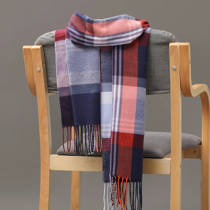 Plaid Fringed Scarf