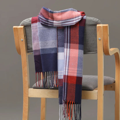 Plaid Fringed Scarf