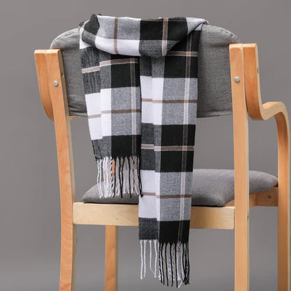 Plaid Fringed Scarf