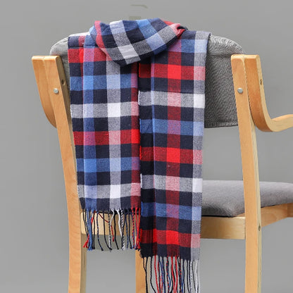 Plaid Fringed Scarf