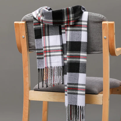 Plaid Fringed Scarf