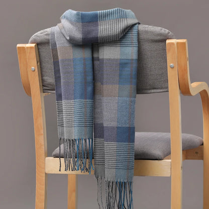 Plaid Fringed Scarf