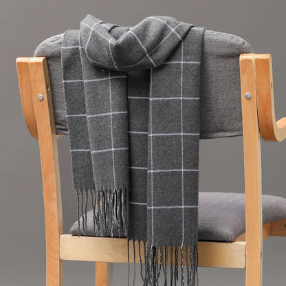 Plaid Fringed Scarf