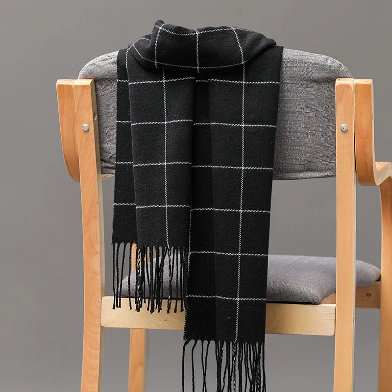 Plaid Fringed Scarf