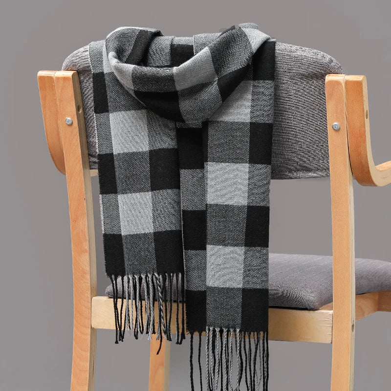 Plaid Fringed Scarf