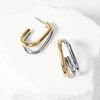 Stainless Steel Double Oval Hoop Earrings