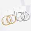 1.75" Gold Dipped Metal Ball Beaded Hoop Earrings