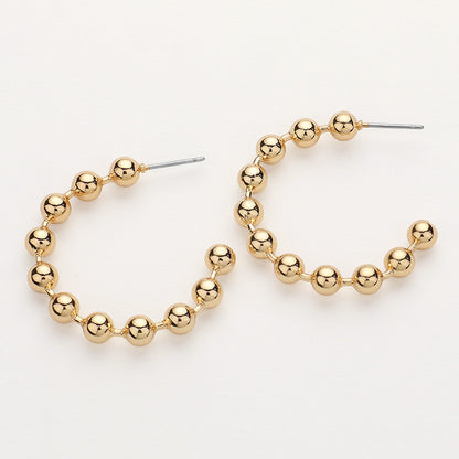 Gold & Silver Dipped Bubble Open Hoop Earrings