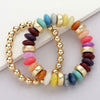 Natural Stone & Metal Beaded Stretch Layered Bracelets