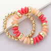 Natural Stone & Metal Beaded Stretch Layered Bracelets