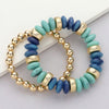 Natural Stone & Metal Beaded Stretch Layered Bracelets