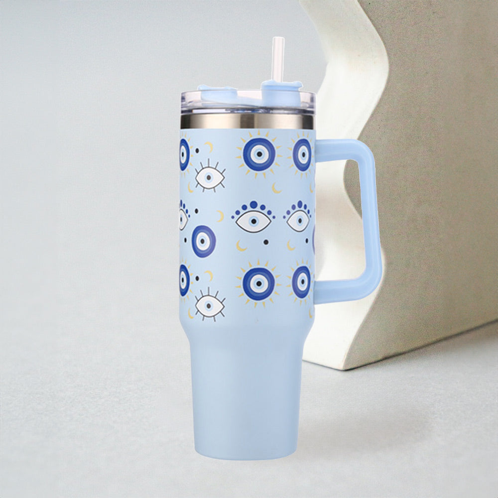 Evil Eye Printed 40OZ Stainless Steel Tumbler With Handle