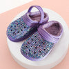 Bling Solid Faux Fur Rubber Clogs