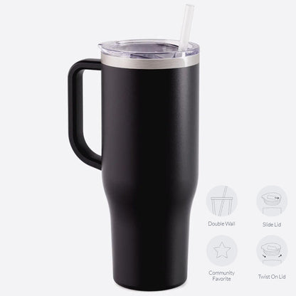 40oz Stainless Steel Tumbler with Handle