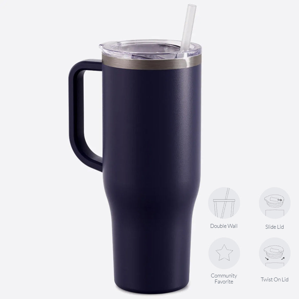 40oz Stainless Steel Tumbler with Handle