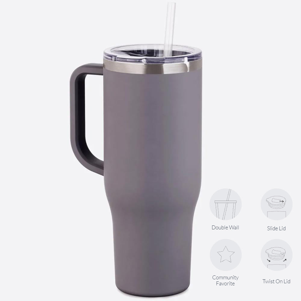 40oz Stainless Steel Tumbler with Handle