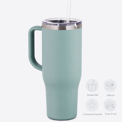 40oz Stainless Steel Tumbler with Handle