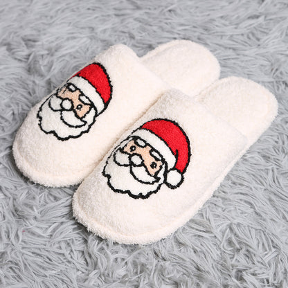 Christmas Santa Print Soft Home Slippers