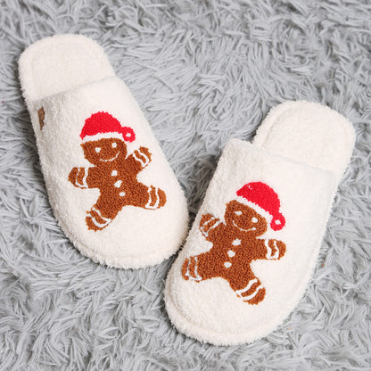 Gingerbread Man Cookie Print Soft Home Slippers