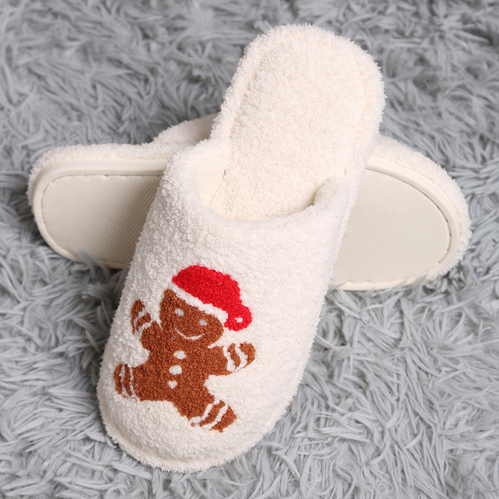 Gingerbread Man Cookie Print Soft Home Slippers