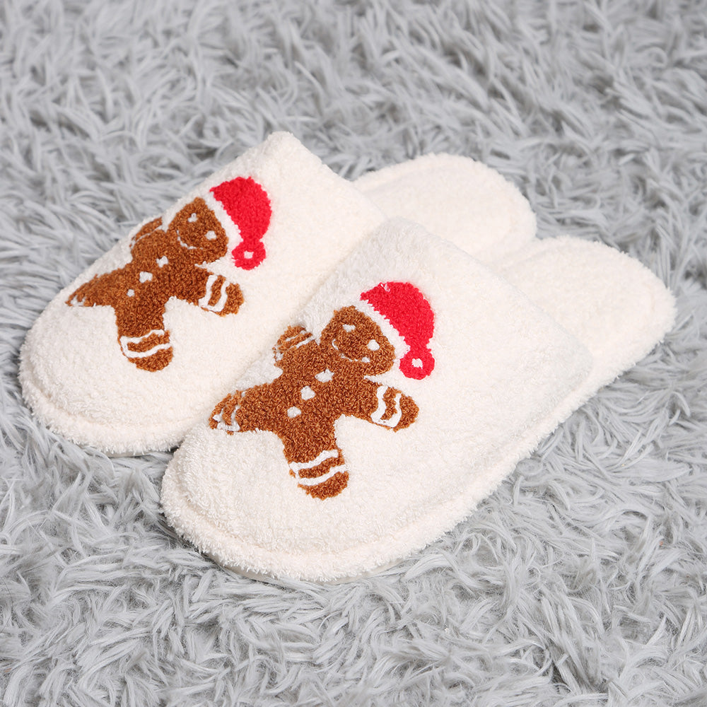 Gingerbread Man Cookie Print Soft Home Slippers