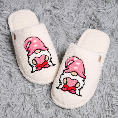 Christmas Dwarf Print Soft Home Slippers