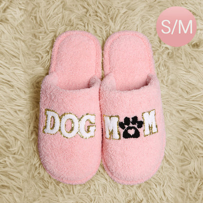 Dog Mom Paw Print Soft Home Slippers