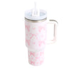 Bow Pattern Printed 40oz Stainless Steel Tumbler with Handle