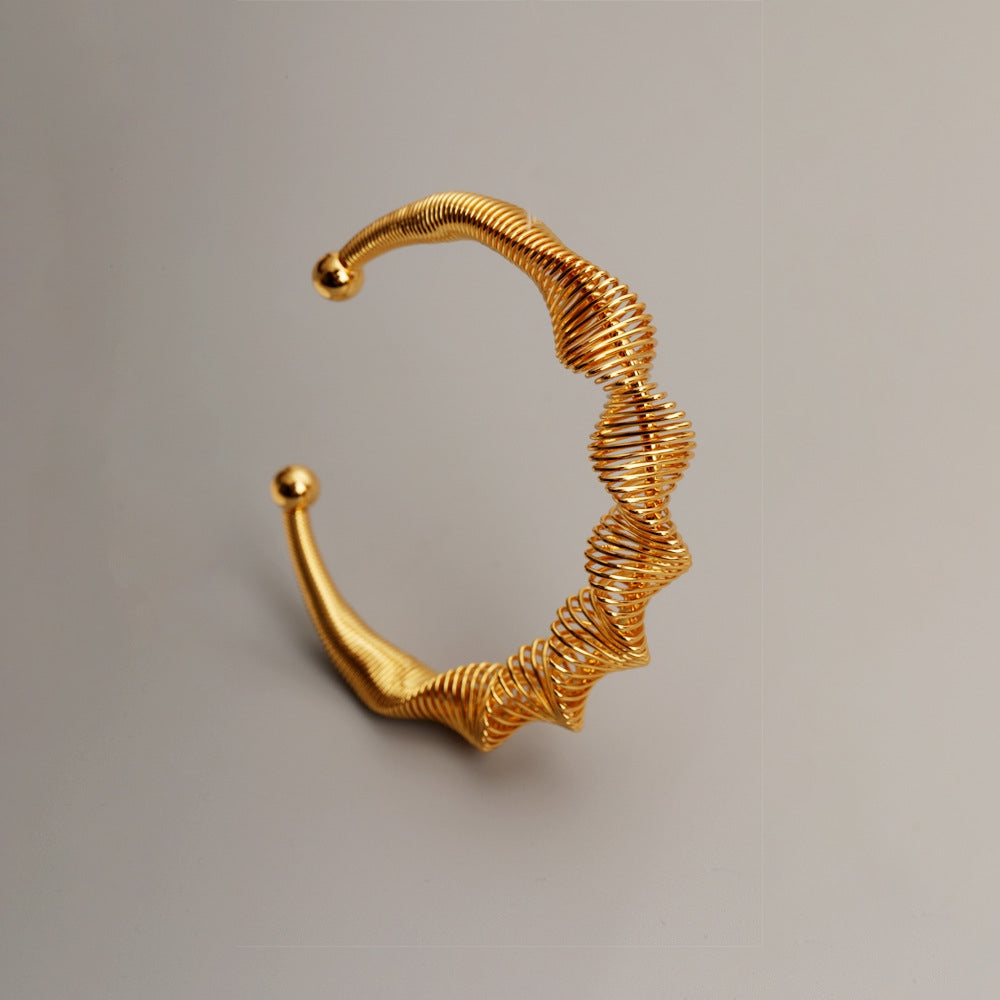 Spiral Twisted Metal Cuff Bracelet