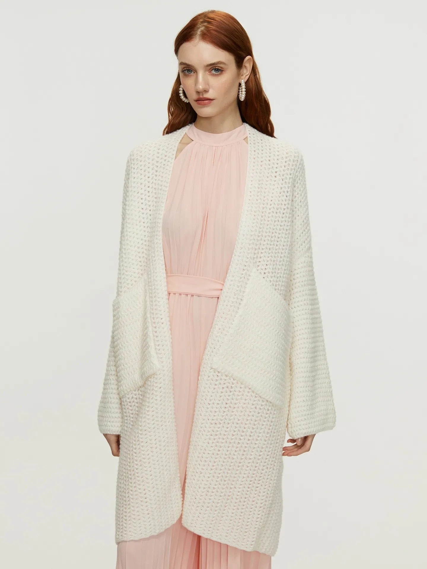 Knitted Mid Length Coat Cardigan