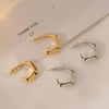 Geometric Open Hoop Earrings 925 Silver & Gold Plated