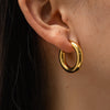 Simple 18K Gold Dip Stainless Steel Hoop Earrings