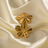 18K Gold Dip Stainless Steel Floral Stud Earrings