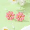 Daisy Floral Stainless Steel Stud Earrings