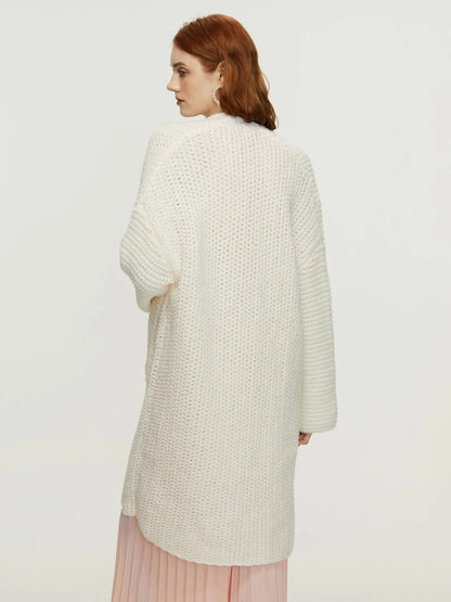 Knitted Mid Length Coat Cardigan